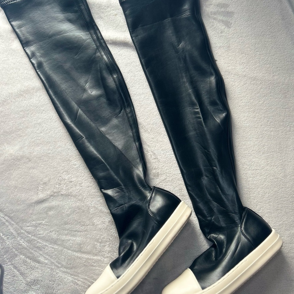 Black Over-the-Knee Leather Boots